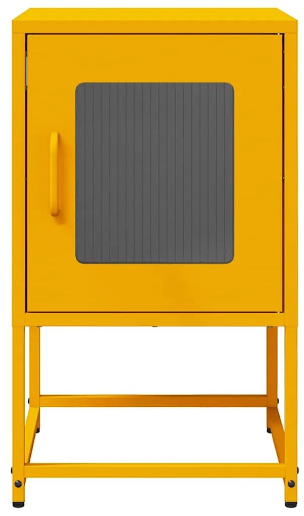 Mesa de cabeceira 36x39x60,5 cm aço laminado a frio mostarda