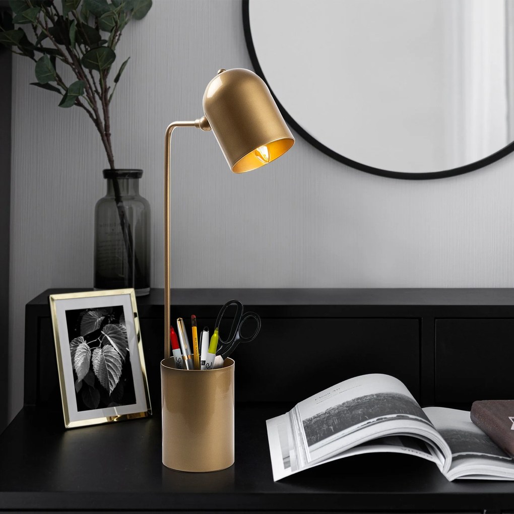 Candeeiro de Mesa Pot – Dourado – 12 x 27 x 64 cm