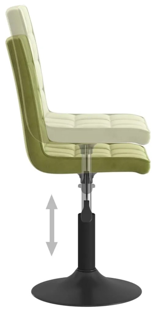 Cadeiras de jantar giratórias 2 pcs veludo verde-claro
