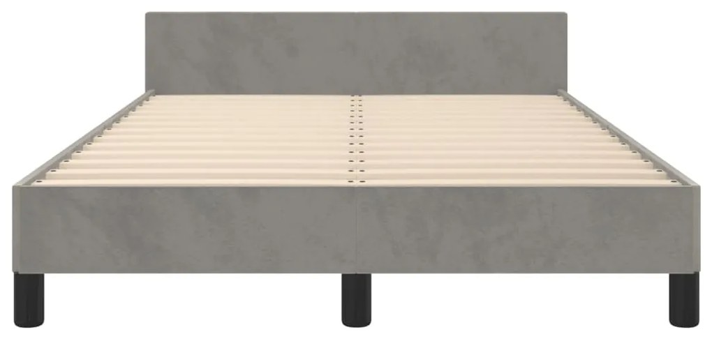 Estrutura de cama sem colchão 120x200 cm veludo cinzento-claro
