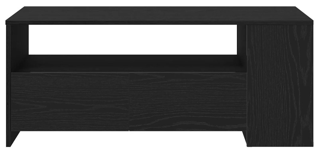 Mesa de Café Preta de Carvalho 102x55x43,5 cm Feita de Madeira Engenhe