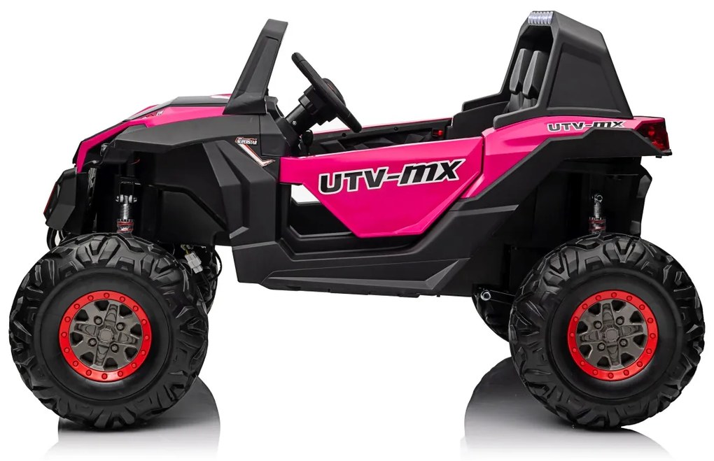 Carro elétrico para Crianças 24V 2 Lugares 4x4 Buggy UTV-MX 2000N Rodas de EVA, Assento de couro Rosa