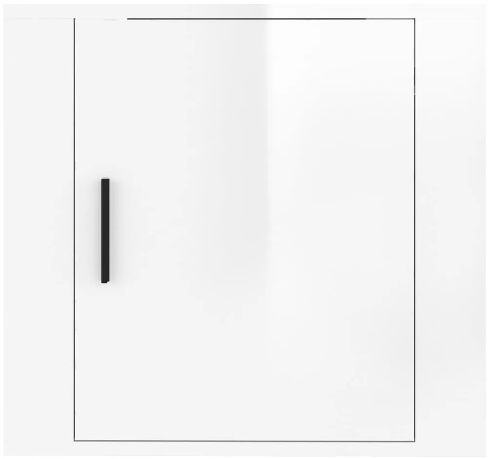 Mesa de cabeceira de parede 50x30x47 cm branco brilhante