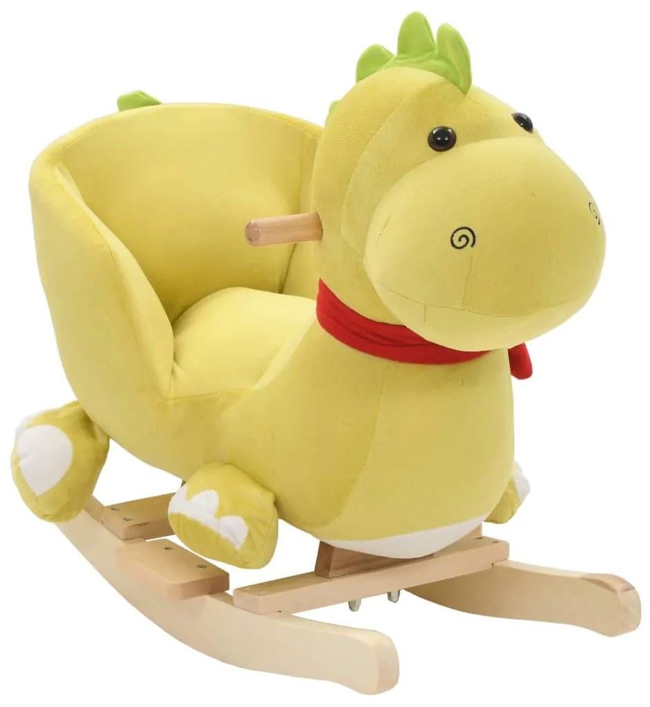 80225 vidaXL Animal de baloiçar dragão em pelúcia 60x32x53cm verde lima
