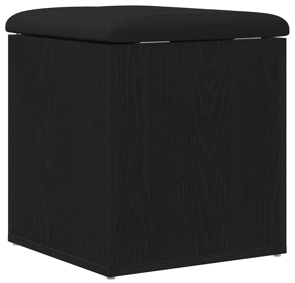 Banco de Armazenamento Carvalho Preto 42x42x45 cm Madeira Maciça