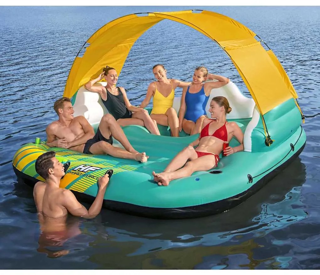 Ilha insufável Sunny Lounge para 5 pessoas 291x265x83 cm