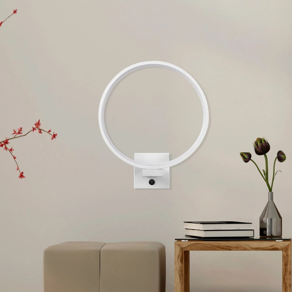 Aplique de Parede Halka – Branco – 30 cm x 36 cm x 9 cm