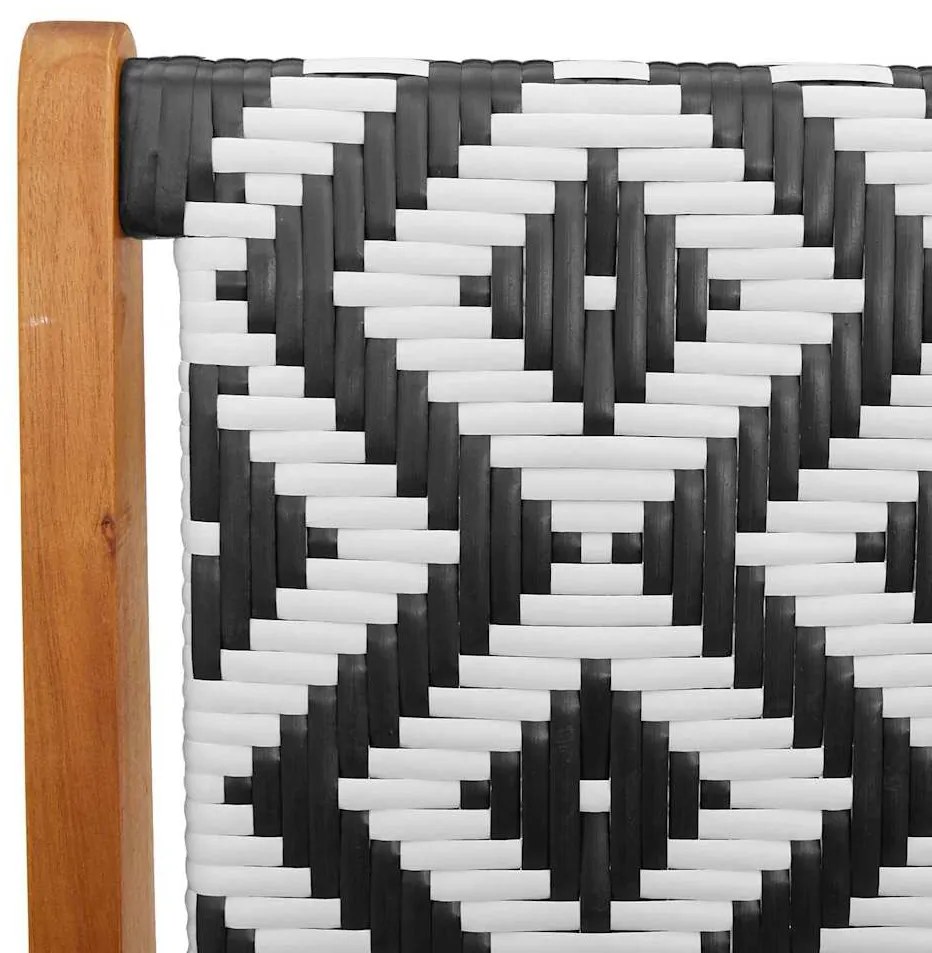Cadeiras de Jardim 2 pcs Preto e Branco 76x67x73 cm Madeira Sólida de