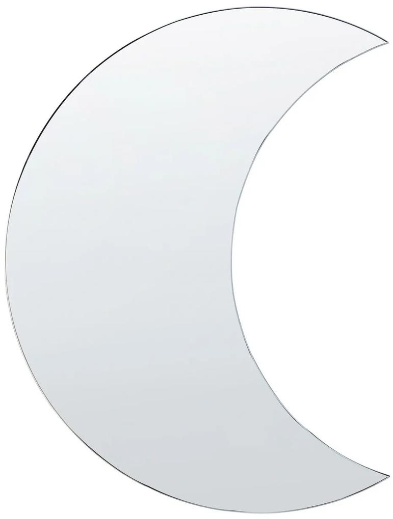 Espelho de parede em lua crescente prateado 40 x 60 cm PESMES Beliani