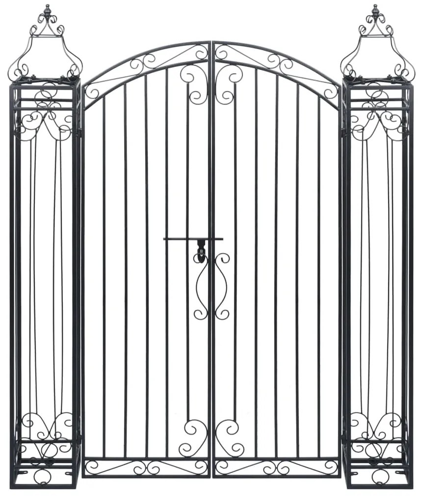 vidaXL Portão de jardim ornamental 122x20,5x160 cm ferro forjado