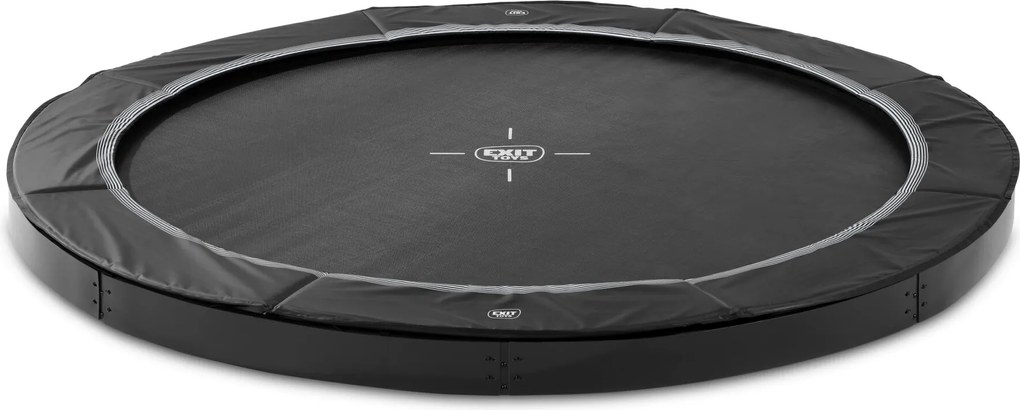 Trampolim redondo desportivo InTerra ao nível do solo ø427 cm - preto