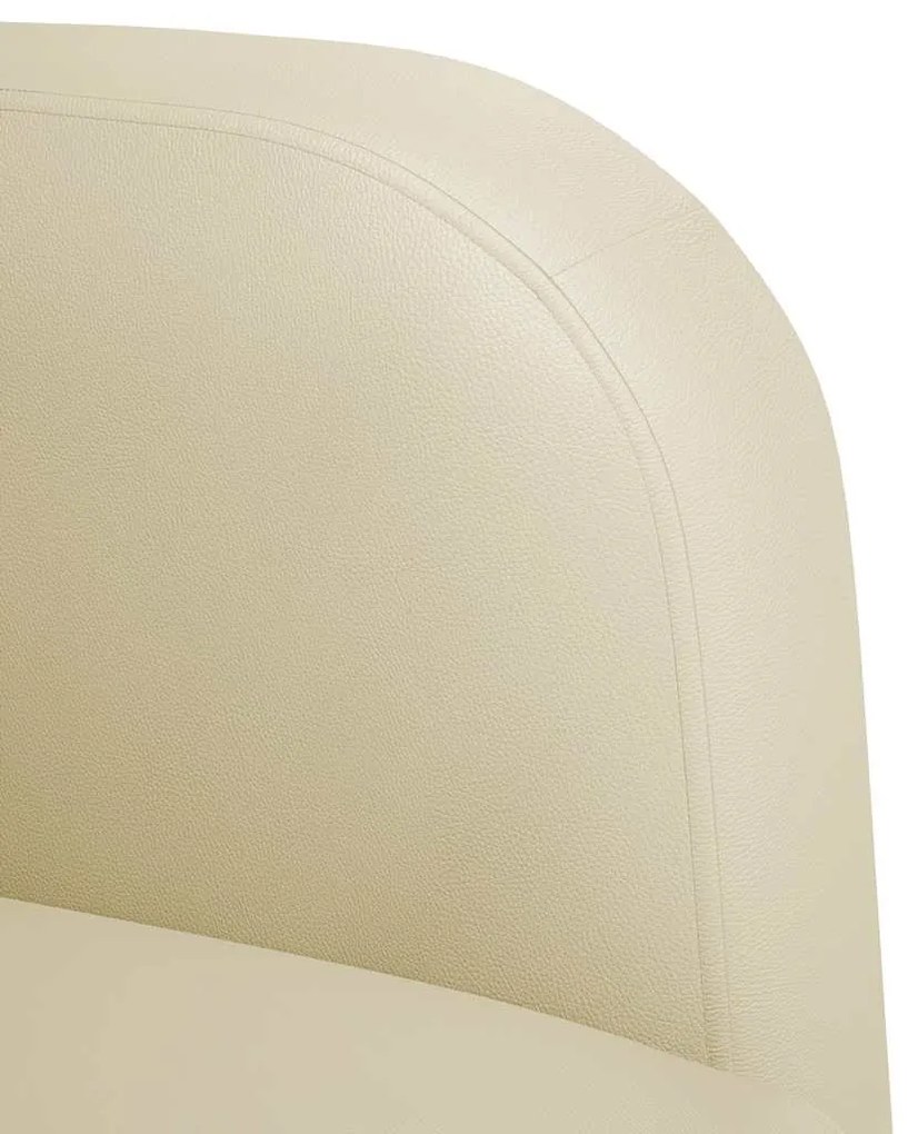 Poltrona com apoios de braços 54 cm couro artificial creme