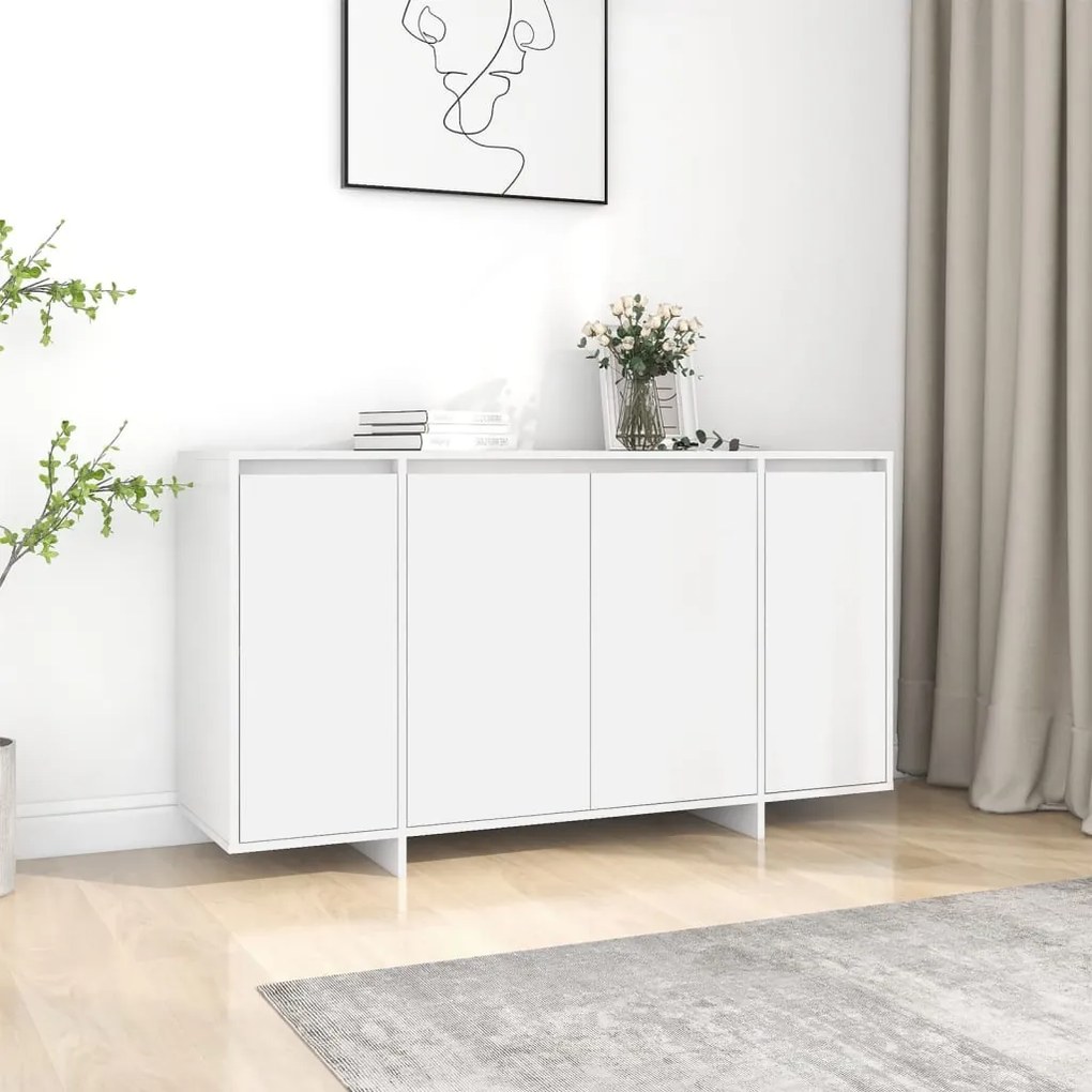 809593 vidaXL Aparador 135x41x75 cm aglomerado branco