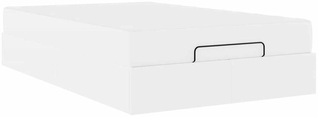 vidaXL Estrutura de cama com colchão com colchão 2 pcs Branco PVC