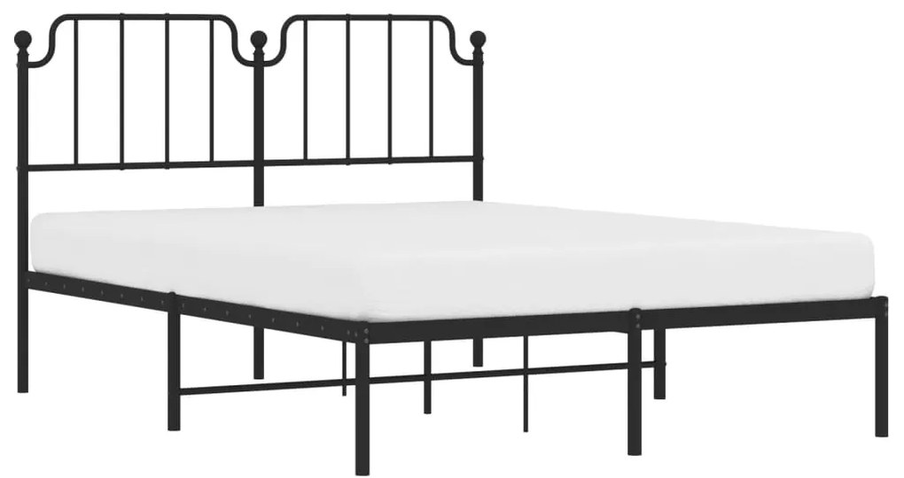 Estrutura de cama com cabeceira 140x190 cm metal preto