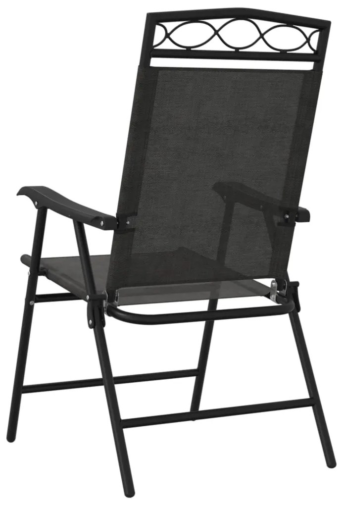 Cadeiras de jardim dobráveis 4 pcs aço/textilene cinza mesclado