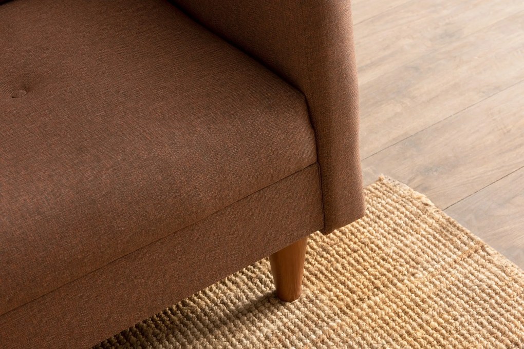 Sofá-Cama 3 Lugares Hiko – Castanho – 200 x 83 x 75 cm