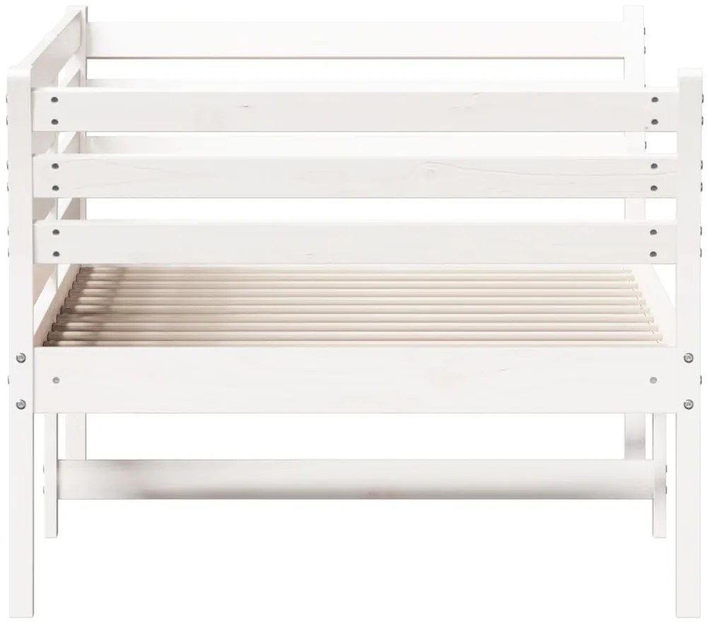 Cama dia sem colchão branco 100x200 cm pinho de madeira maciça