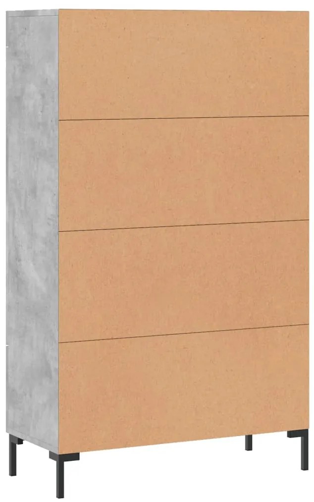 Aparador alto 69,5x31x115 cm derivados de madeira cinza-cimento