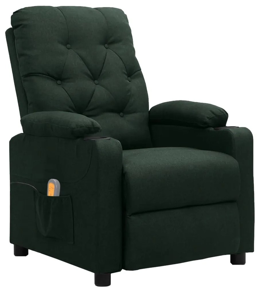 Poltrona de massagens tecido verde-escuro