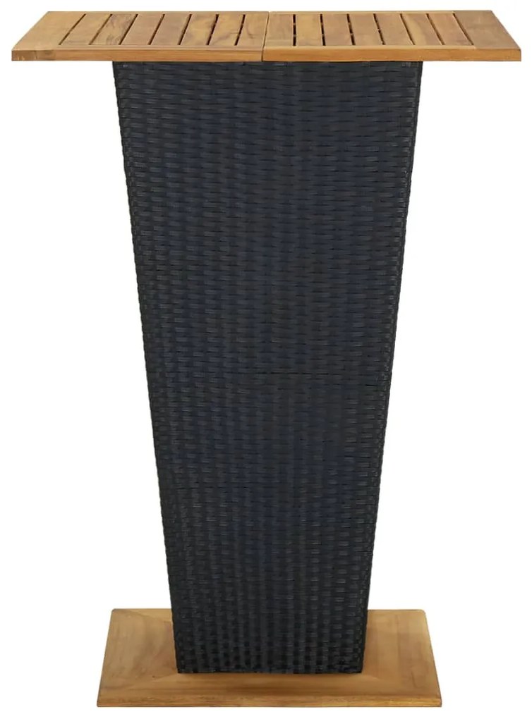 9 pcs conjunto de bar p/ jardim c/ almofadões vime PE preto