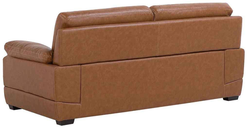 Conjunto de sofás com 4 lugares em pele castanha dourada HORTEN Beliani