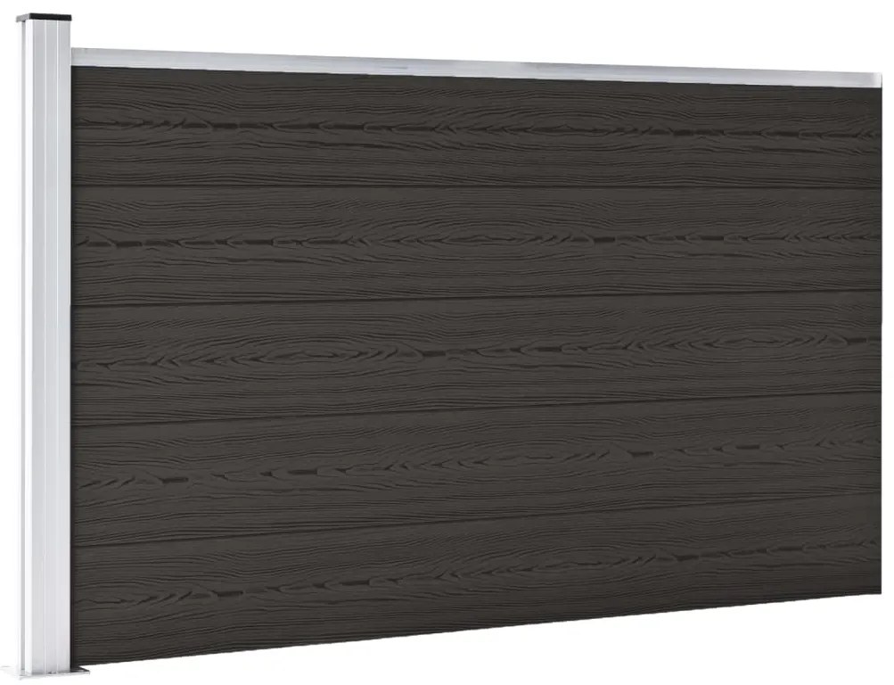 Painel de vedação WPC 175x105 cm preto