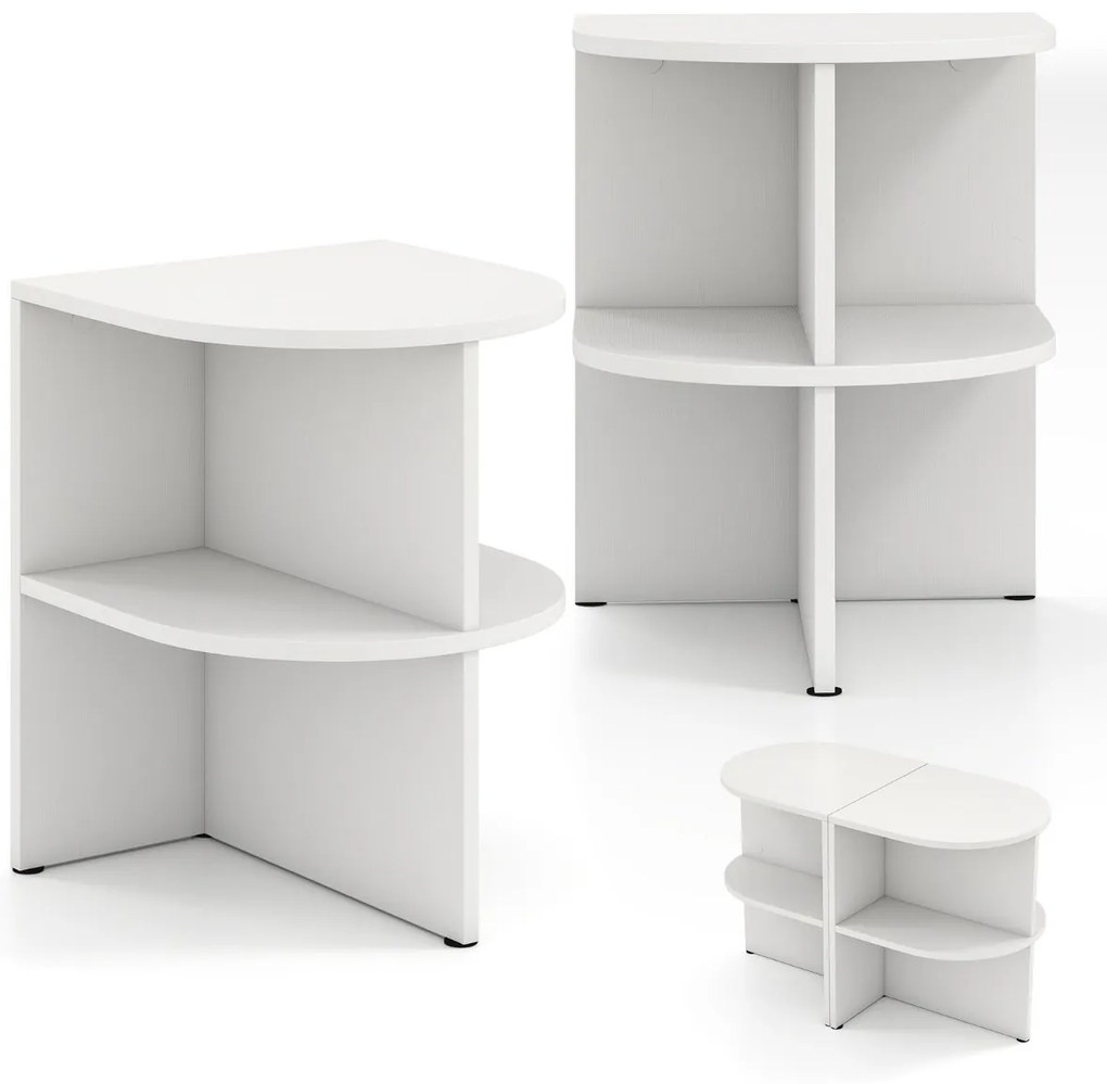 Organizador de baú moderno com prateleiras abertas - branco