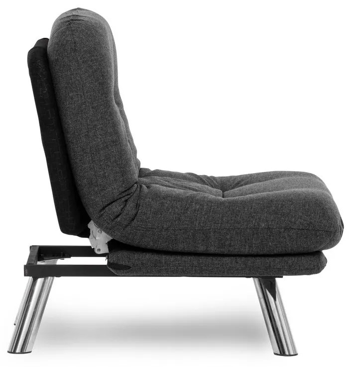Sofá-Cama de 1 Lugar Misa – Cinzento Escuro – 110x70 cm