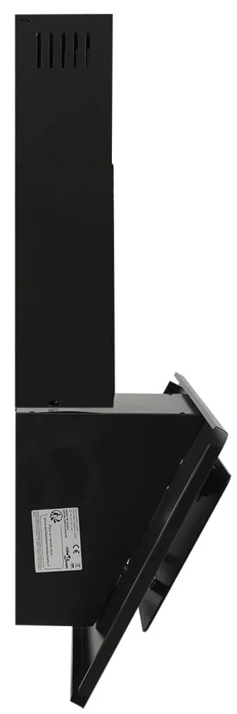 Exaustor de parede 90 cm aço inoxidável e vidro temperado preto