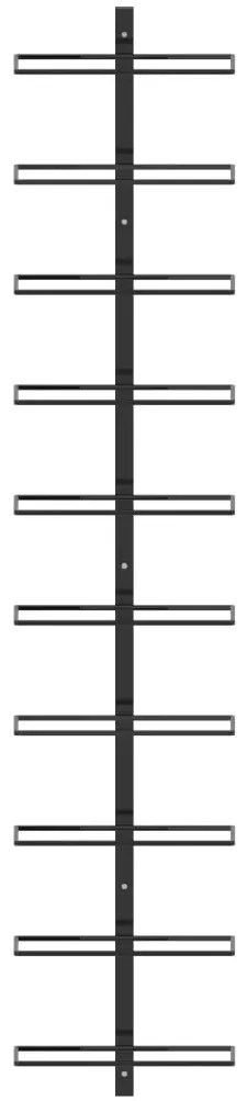 Garrafeira de parede para 10 garrafas metal preto