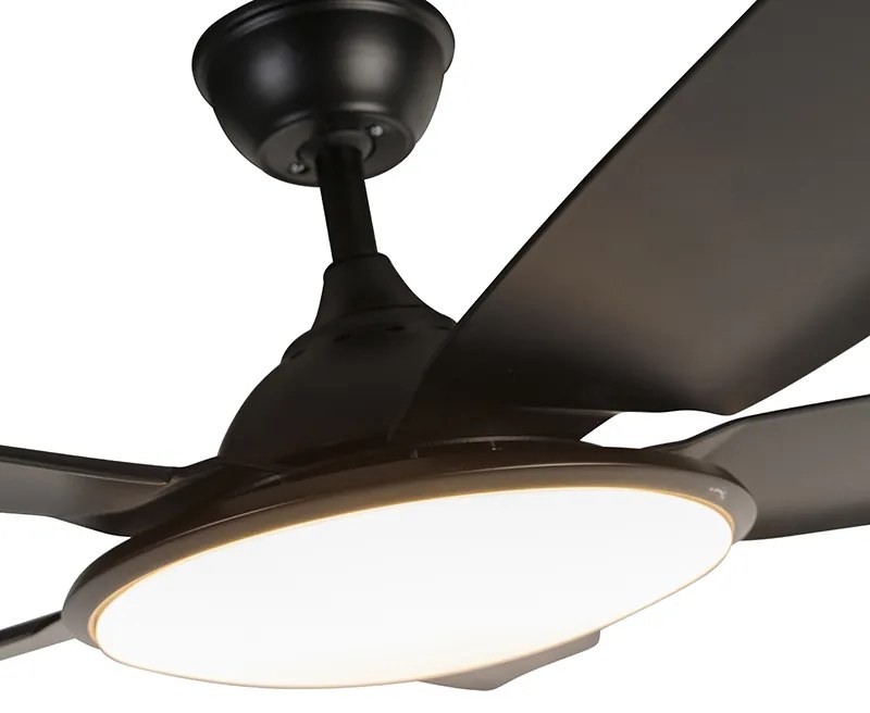 Ventilador de teto preto 130cm incl. LED regulável com controle remoto - Vifte Moderno