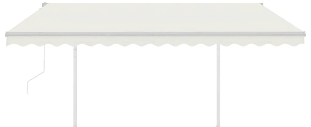 Toldo retrátil automático com postes 4x3 m cor creme