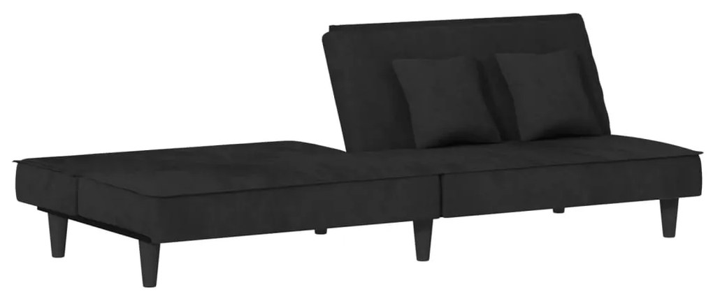 Sofá-Cama Ofir em Veludo - Preto - Design Moderno