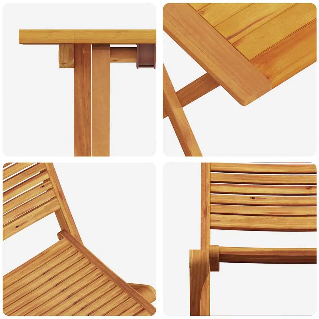 Conjunto de Móveis para Exterior Manual 3 pcs 70 x 70 x 75 cm