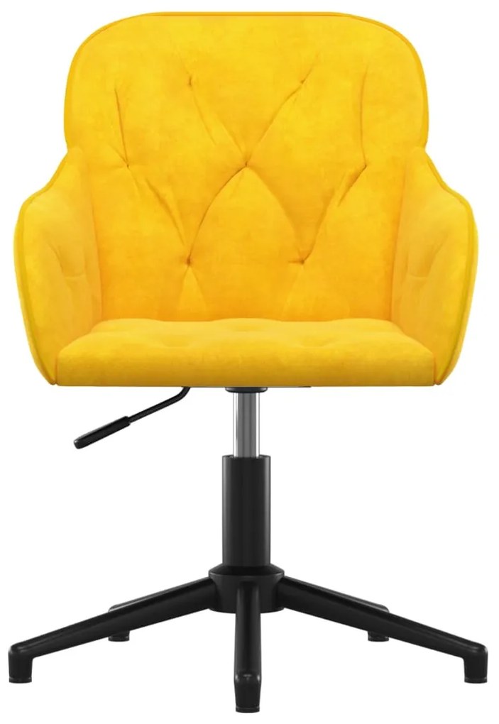 Cadeiras de jantar giratórias 2 pcs veludo amarelo