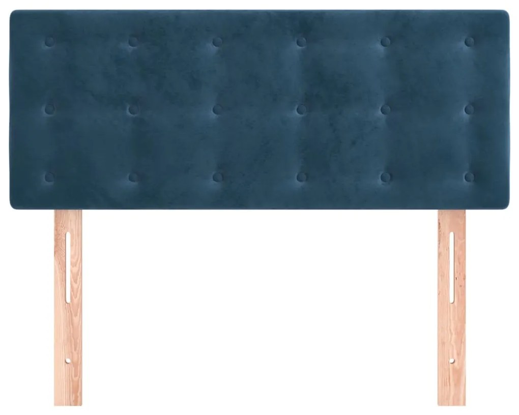 Cabeceira de cama veludo 90x5x78/88 cm azul-escuro