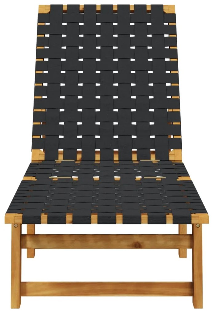 Espreguiçadeiras 2 pcs madeira de acácia maciça/tecido preto
