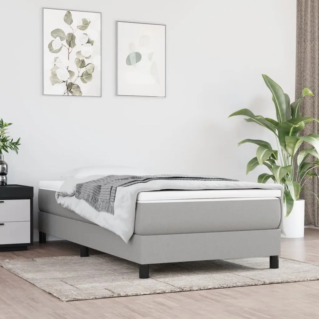 347714 vidaXL Colchão de molas ensacadas firmeza média 90x200x20 cm tecido cinza-claro