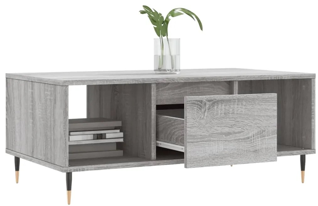 Mesa de centro 90x50x36,5 cm derivados madeira cinzento sonoma