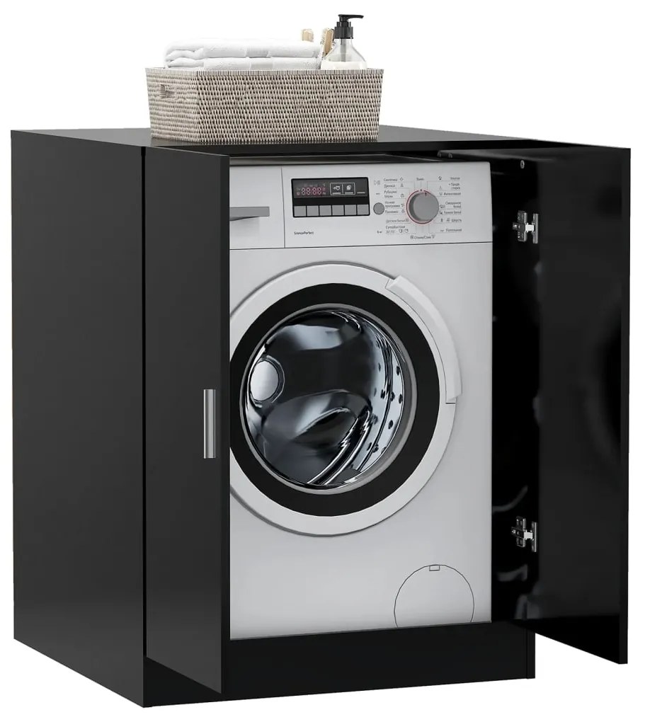 Armário para máquina de lavar roupa 71x71,5x91,5 cm preto