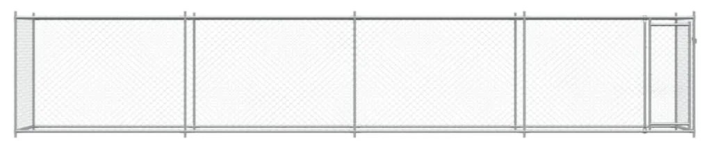Jaula para cão com porta 8x2x1,5 m aço galvanizado cinzento