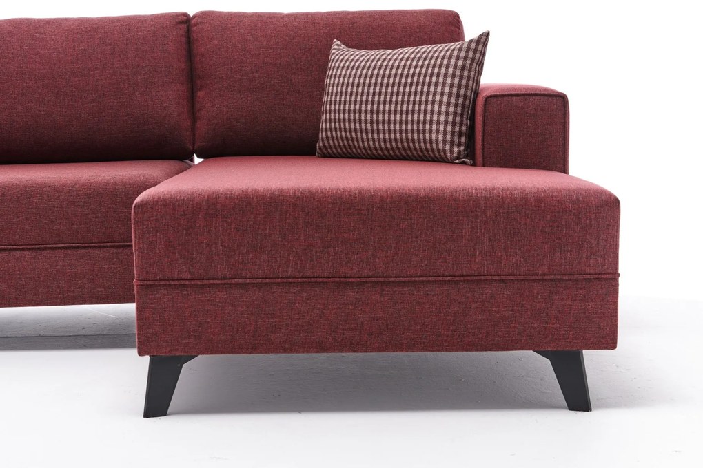 Sofá-Cama de Canto Efsun – Vermelho Claret – 300 x 78 x 202 cm