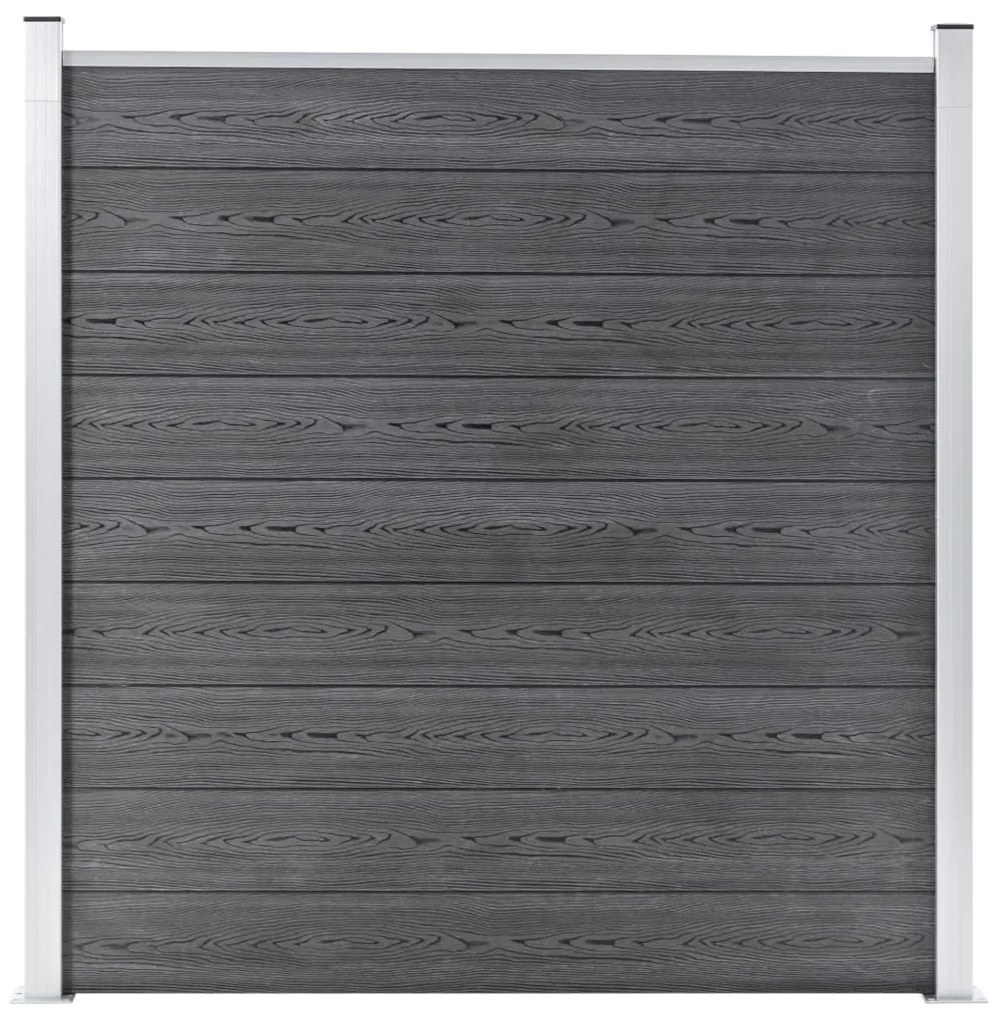 Painel vedação WPC 1 quadrado + 1 inclinado 273x186 cm cinzento
