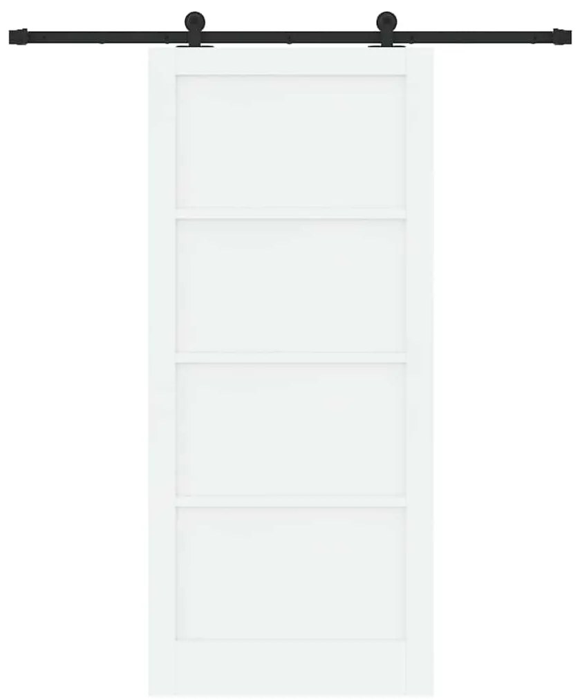 Porta Deslizante vidaXL com Conjunto de Ferragens Brancas 93x211 cm de