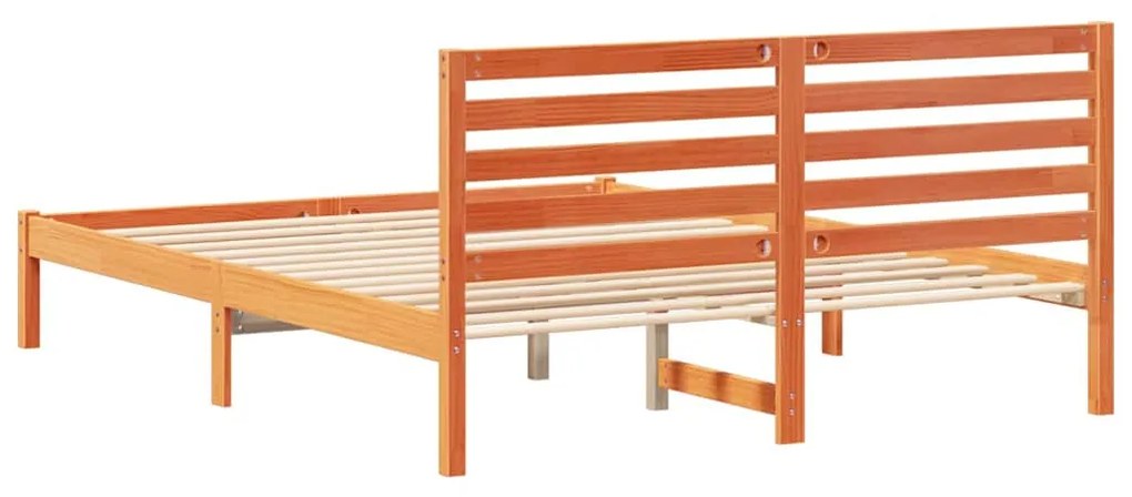 Estrutura da Cama com cabeceira Castanho-mel 140 x 200 cm