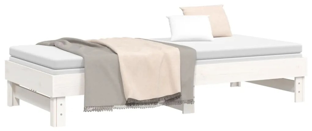 Sofá-cama de puxar 2x(90x200) cm pinho maciço branco