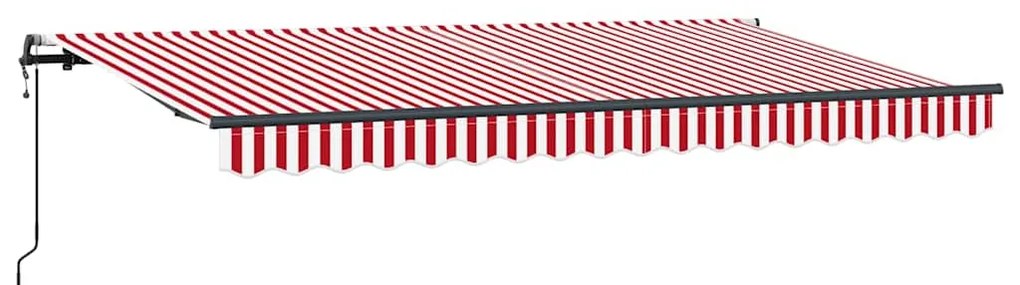 Toldo Retrátil Manual Vermelho e Branco e Antracite