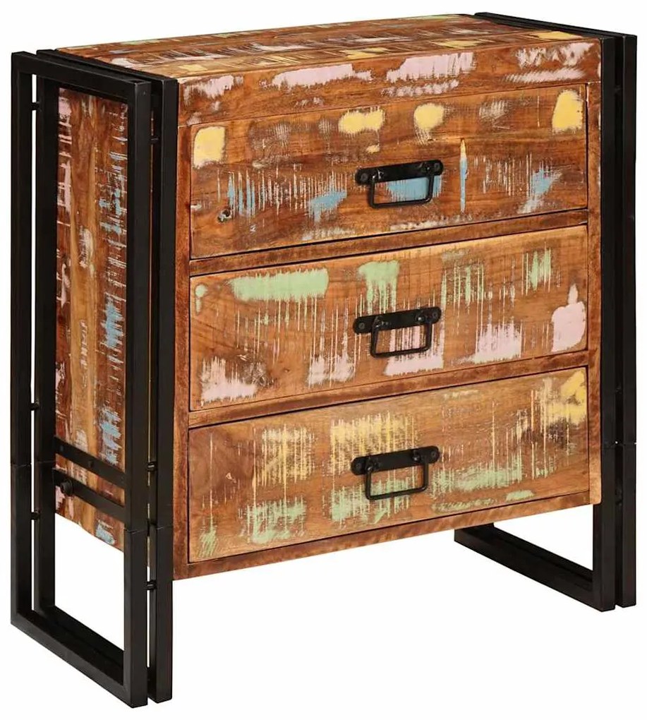 vidaXL Buffet Castanho 66 x 33 x 70 cm Madeira Recuperada Maciça