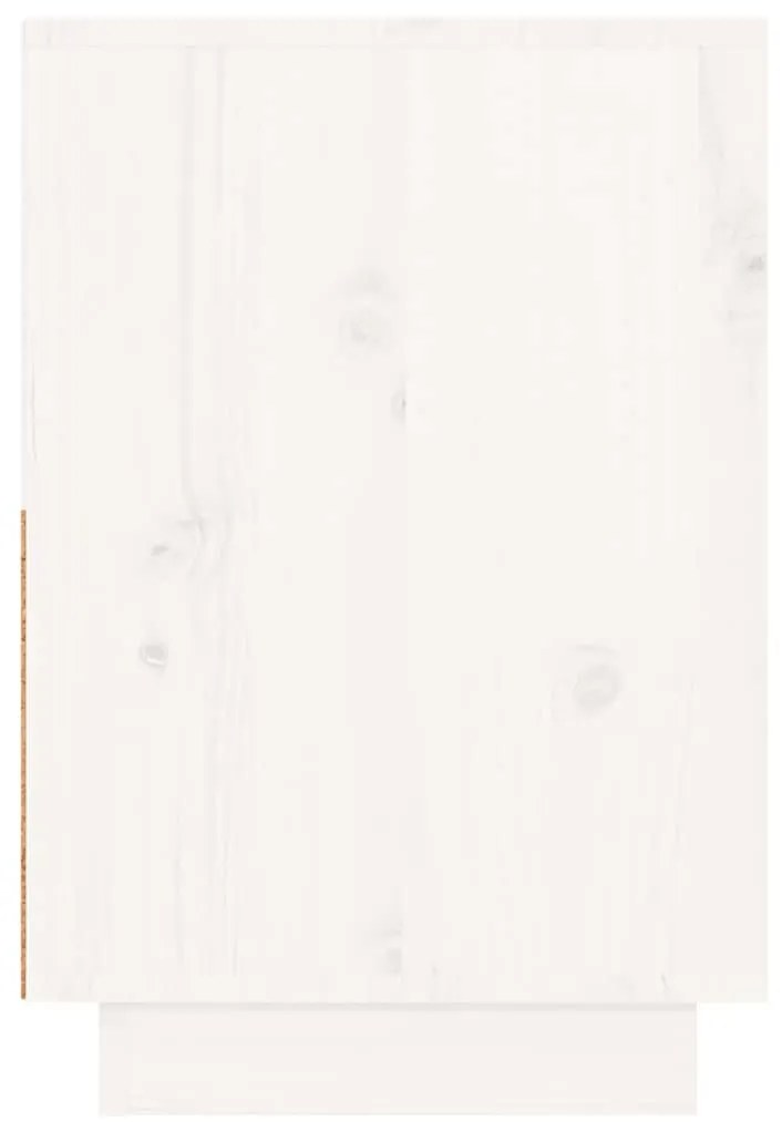 Mesa de cabeceira 60x34x51 cm madeira de pinho maciça branco